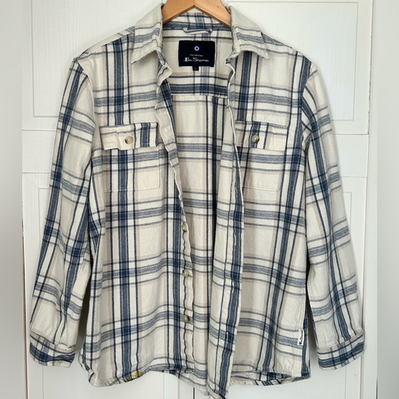 Ben Sherman Men’s Size L Long Sleeve Heavy Flannel Button Down Plaid Shirt - Picture 14 of 15